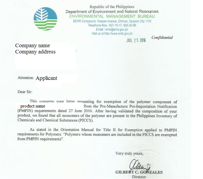 北京正智远东（OCI）公司再次获得多个菲律宾Polymer Exemption批准.jpg